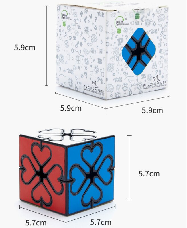 LanLan Gear serce Puzzle Magic Cube Szczęśliwa koniczyna dziwny kształt profesjonalna kostka prędkości zabawka edukacyjna