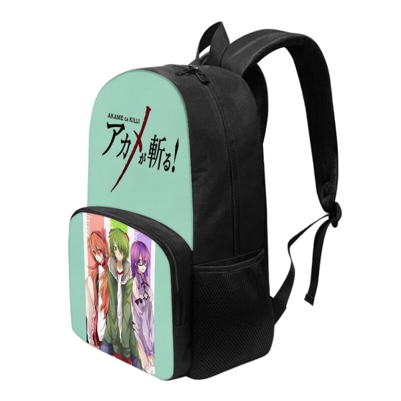 FORUDESIGNS Akame Ga Kill! Anime Estudantes Universal School Mochilas Novo Elegante Dual Zip Bookbags Classe Handy Packsack