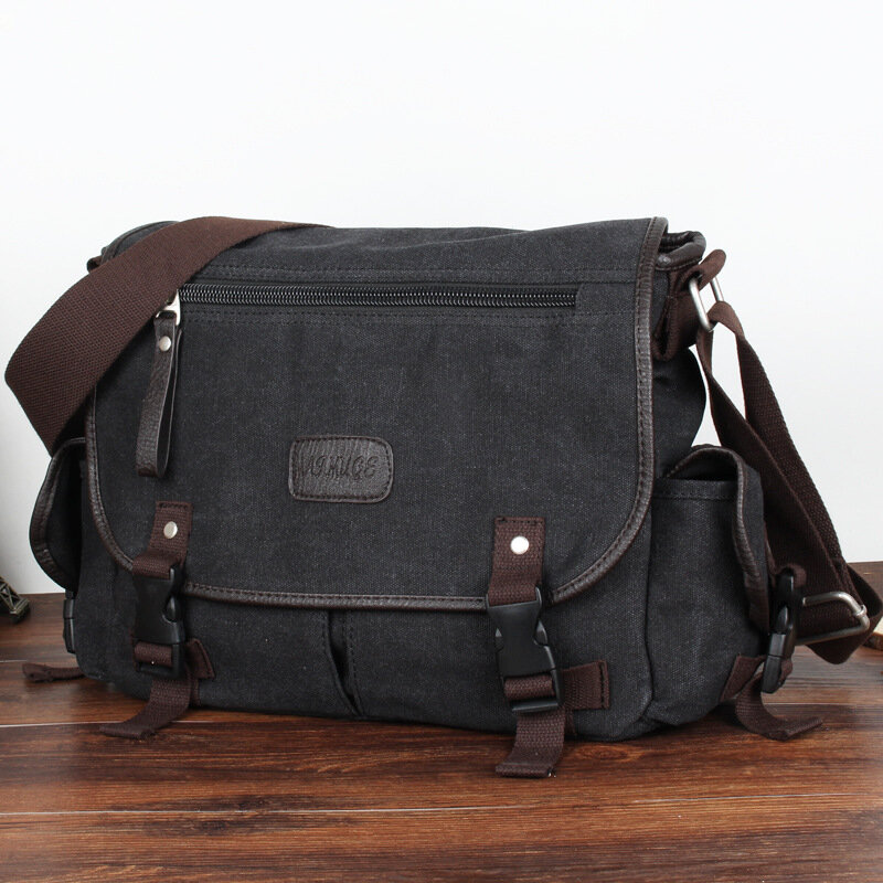High Capacity Canvas Shoulder Messenger Bag For Men Causal Crossbody Bag Fashion Male Multi-Function Travel Shoulder Bag