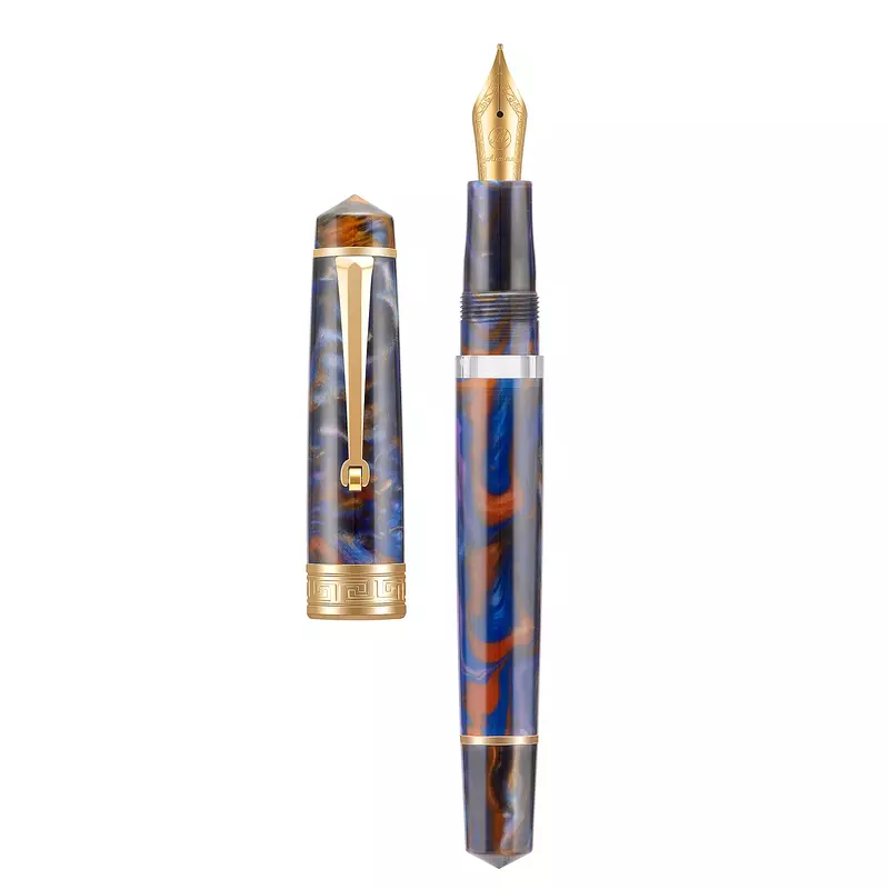 Asvine P20ลูกสูบบรรจุ Fountain ปากกาอะคริลิครูปแบบที่สวยงาม EF/F/M Nib Golden คลิปเขียนเรียบสำนักงานปากกา
