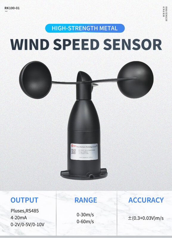 Plastic/Metal 4-20mA RS485 Wind Generator Three Cup Anemometer Wind Speed Direction Measuring Device Sensor Meter