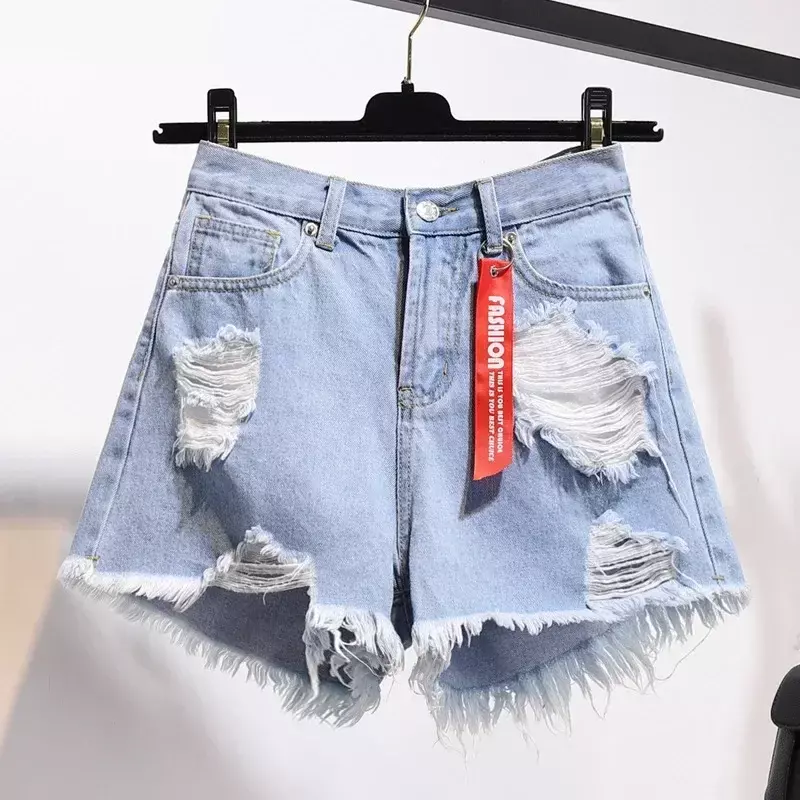 Mode Blauwe Denim Shorts Dames Zomer Hoge Taille Losse Korte Broek Sexy All Match Hotpants Jeans Wijde Shorts Koreaans