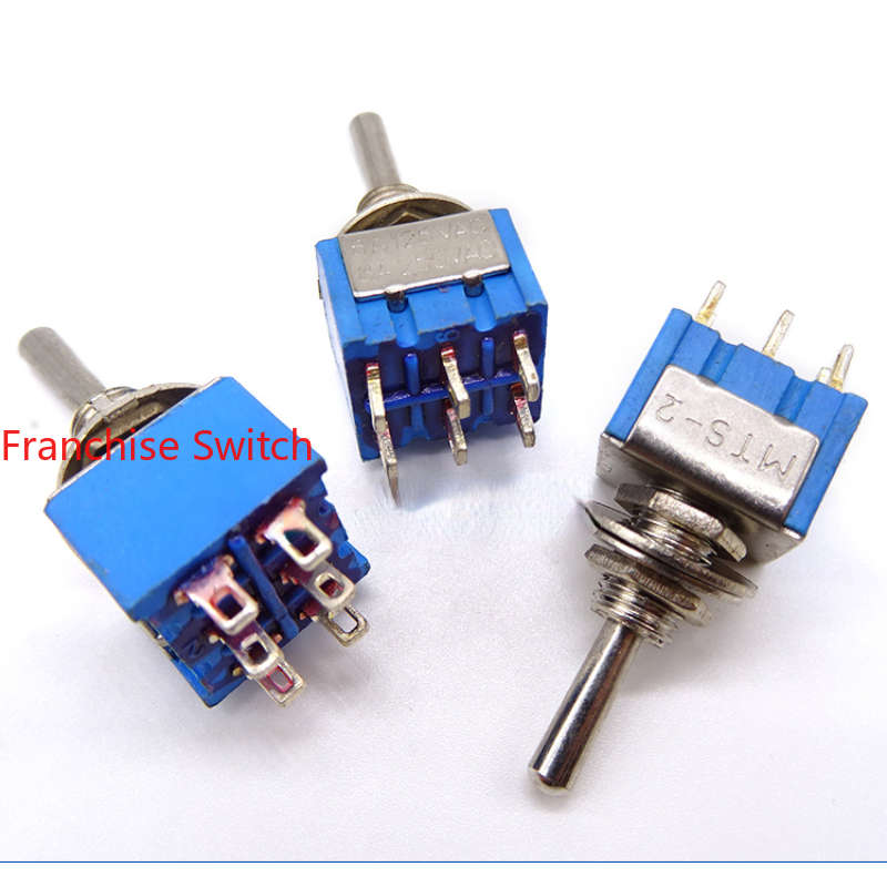 10PCS High Quality Stock MTS-2 Button Switch, Rocker Arm  6-pin, 3rd Gear ON-OFF-ON  Switch