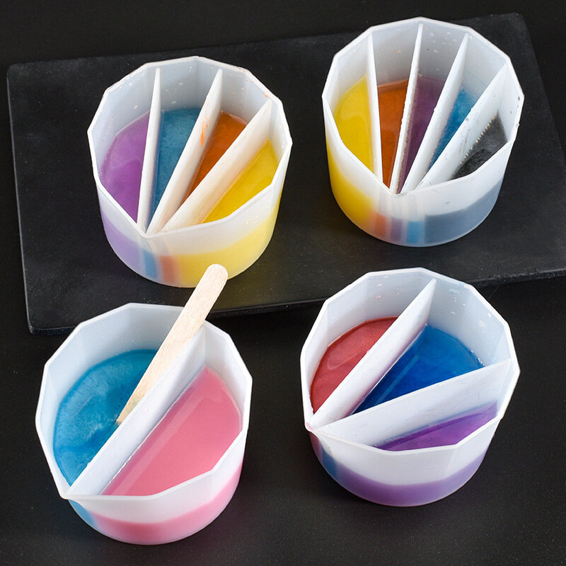 Pour Split Cup Silicone Epoxy Mix  For Paint Pouring Cups DIY Acrylic Paint Resin Mold Fluid Art Split Cups Jewelry Making Tools
