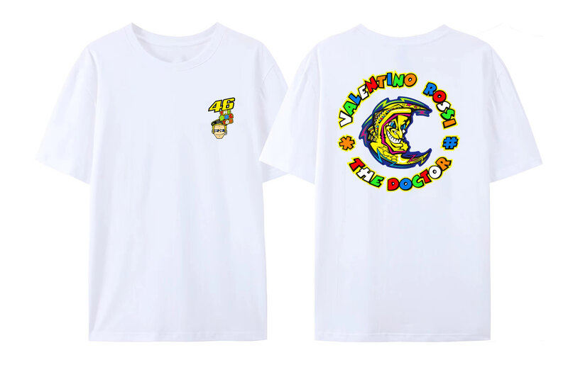 Camiseta estampada de algodón para hombre y mujer, camisa de manga corta con estampado de Rossi, de Valentino único, informal y juvenil