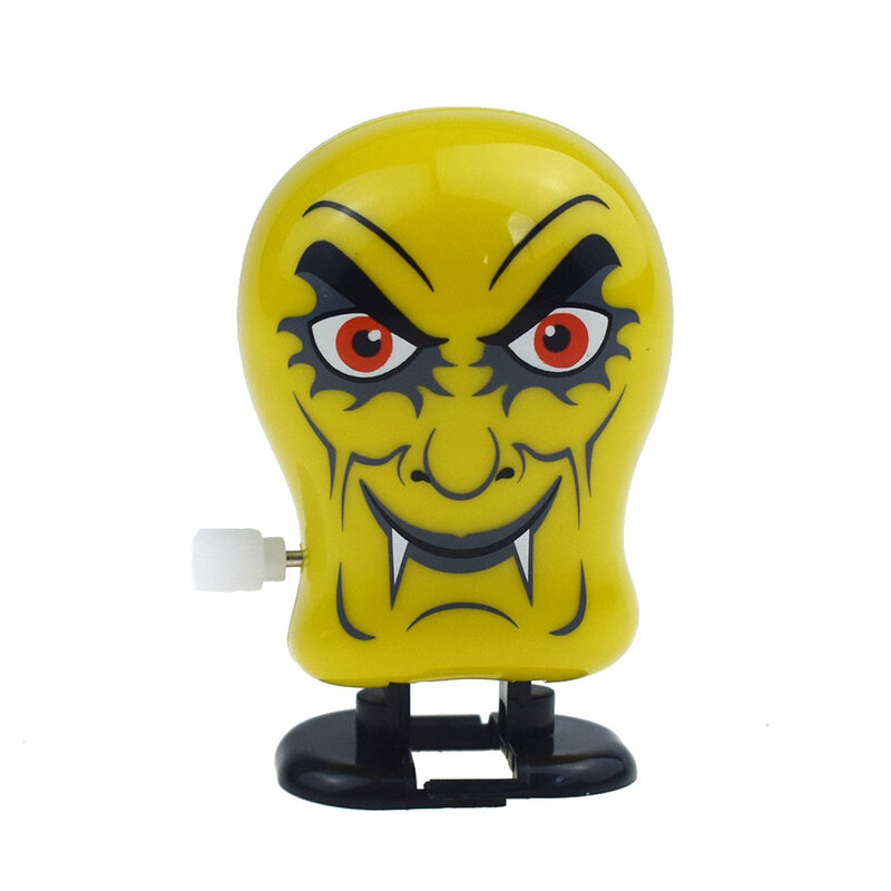 참신한 재미있는 시계 장난감 점프 워킹 장난 노란색 악마 머리 모델, 상호 작용 놀이 장난감, 아이 할로윈 엉뚱한 장난감, 1PC
