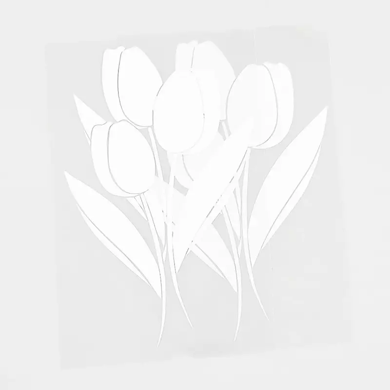 ملصق سيارة من الفينيل ، ملصق تغطية الخدوش ، أسود ، فضي ، نبات جميل ، زهرة ، زهور التوليب ، صوفي ،