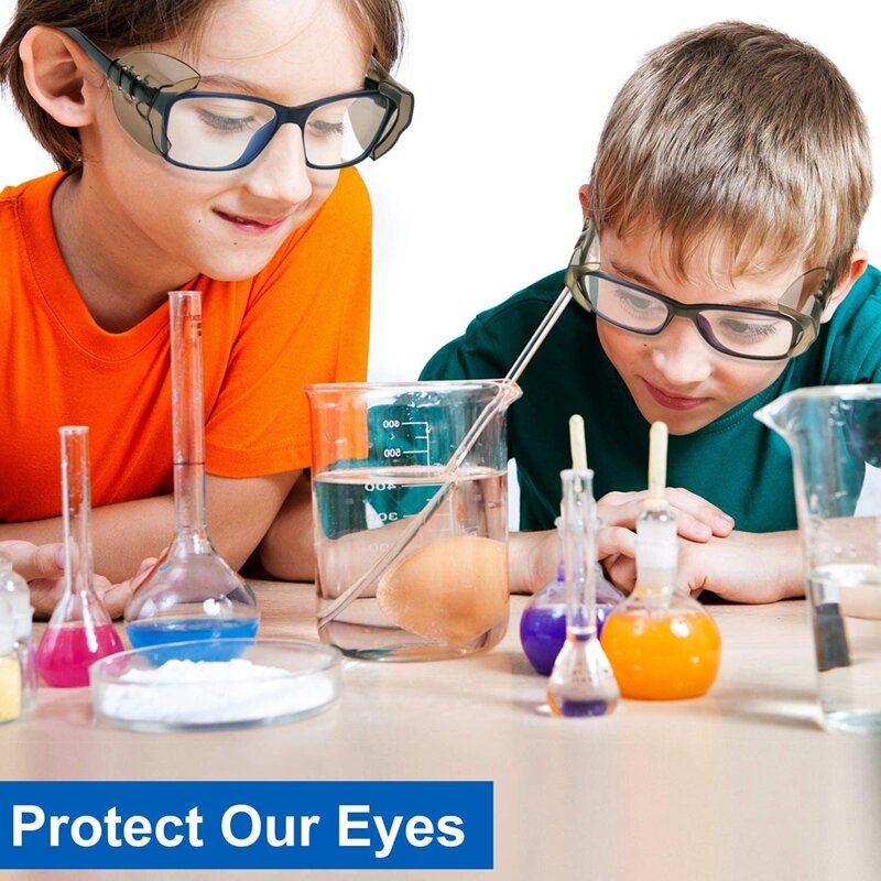 Защитные очки для глаз, прозрачные гибкие защитные очки без застежек, с боковым скольжением, подходят для очков малого и среднего размера, 8 пар