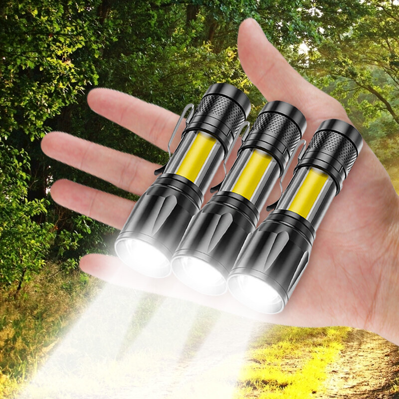 Mini USB Charging LED Flashlight Portable Strong Lights Zoom Torch Outdoor Camping Lamps Lantern Waterproof Tactical Flashlights
