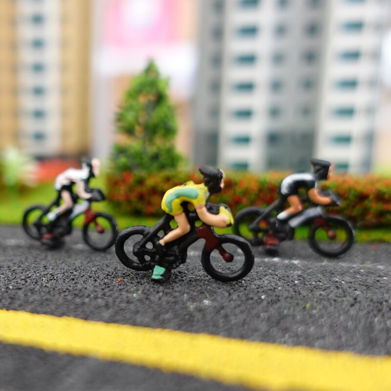 12 pces modelo ciclistas em miniatura rider ho 1:87 diy coleção trem ferroviário diorama paisagem paisagem layout peças
