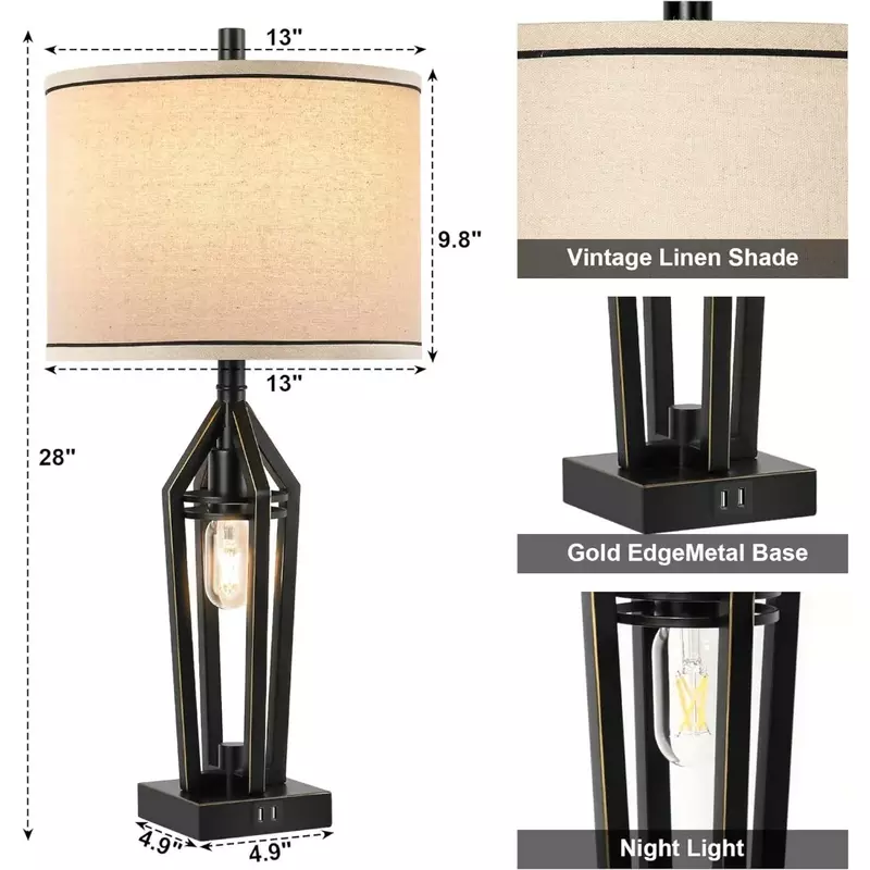 Lamp Nachtkastje 4 Led Lampen Decoratie Voor Slaapkamer Hoge Industriële Rustieke Slaapkamer Lampen Voor Woonkamer Inrichting Binnenverlichting