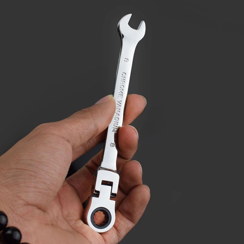 Conjunto de chaves de catraca com cabeça flexível, ferramenta combinada de catraca, ferramentas manuais de 6-13mm