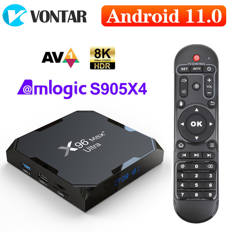 Caixa de TV inteligente X96Max Plus Ultra, Media Player, Set Top Box, Android 11, Amlogic S905X4, 4GB, 64GB, 8K, WiFi, BT, 4GB, 32GB