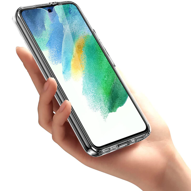 Силиконовый чехол с полным покрытием 360 ° для Samsung Galaxy S22 S21 S20 FE S10 S9 S8 Note 10 Plus 20 Ultra 9 8 прозрачный Гибридный ПК Жесткий Чехол