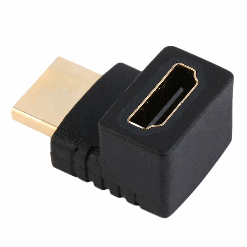 Adaptor Coupler kabel pria ke wanita kompatibel HDMI sudut kanan 270 derajat untuk HDTV stok terlaris di