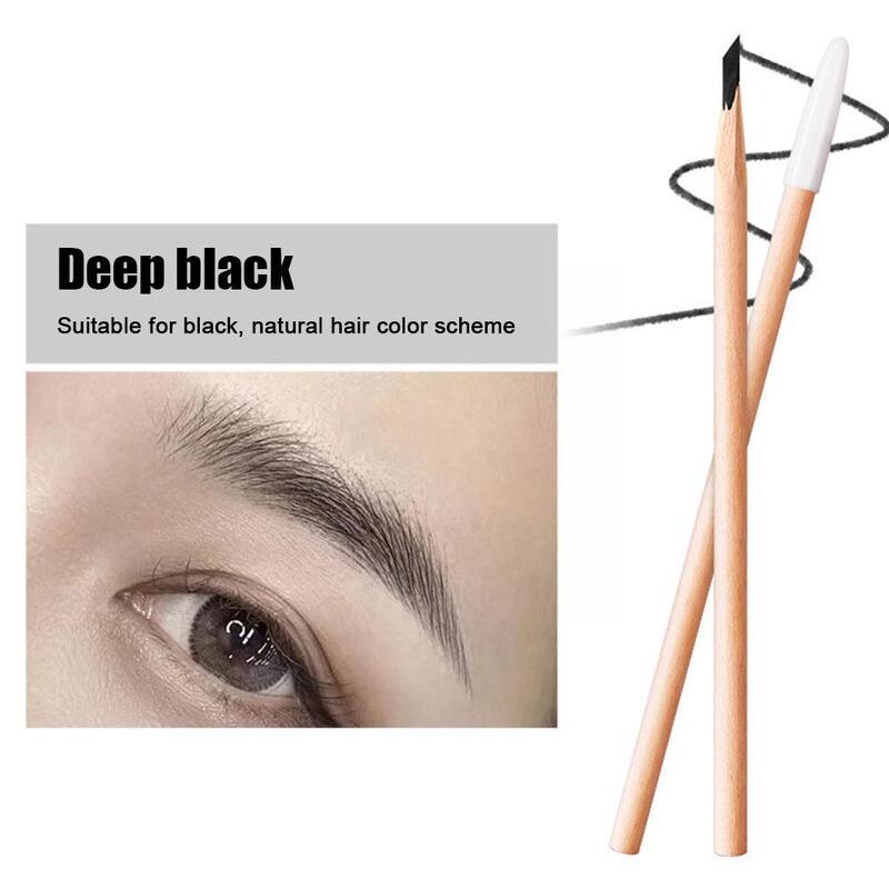Wooden Eyebrow Pencil Waterproof Eyebrow Pencil Easy Eyebrow Cosmetics Makeup Apply Non-smudging Long To Pencil Lasting D2V9
