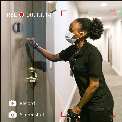 Tuya-cámara de seguridad inteligente para el hogar, timbre de vídeo con mirilla, 2,4 P, Wifi, Audio bidireccional, 1080G