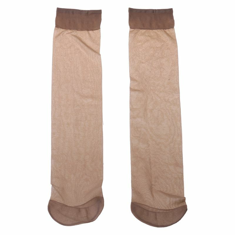 E15E Calcetines hasta rodilla para mujer Calcetines transparentes y sedosos con puntera reforzada que mantienen elásticos