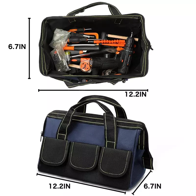 Saco de ferramenta eletricista anti-queda impermeável, saco de armazenamento multifuncional, pano Oxford, multi bolso, 1680D