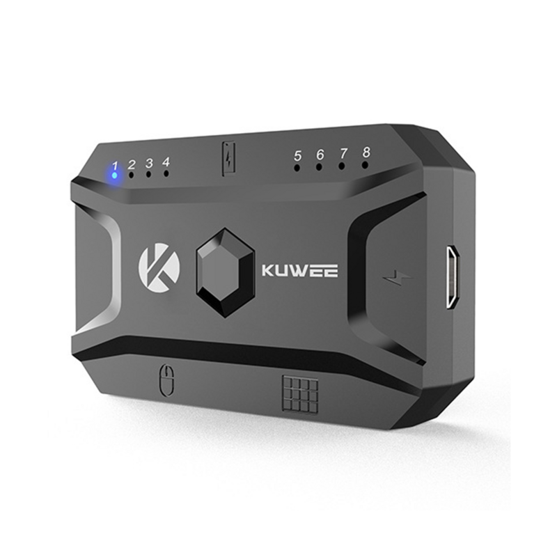 Conversor USB Bluetooth Hub 5.0, Teclado com fio e mouse para adaptador de hub sem fio, Suporta 8 dispositivos para Tablet,Laptop, Celular