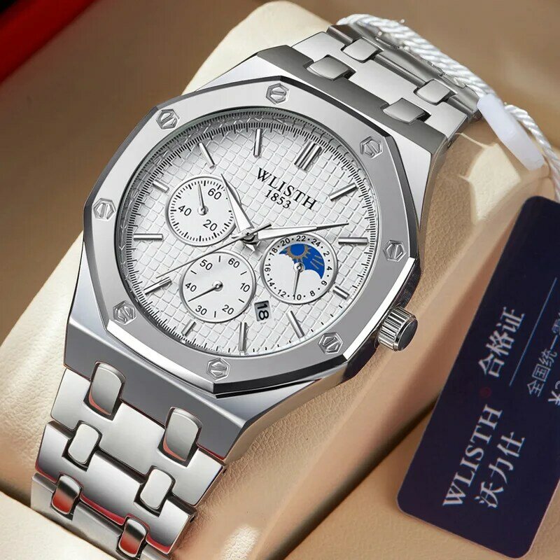 Fashion Wlisth Business Top Luxury Brand Quartz Watch Men & Lady Full Stainless Steel Waterproof Wristwatch Relogio Masculino