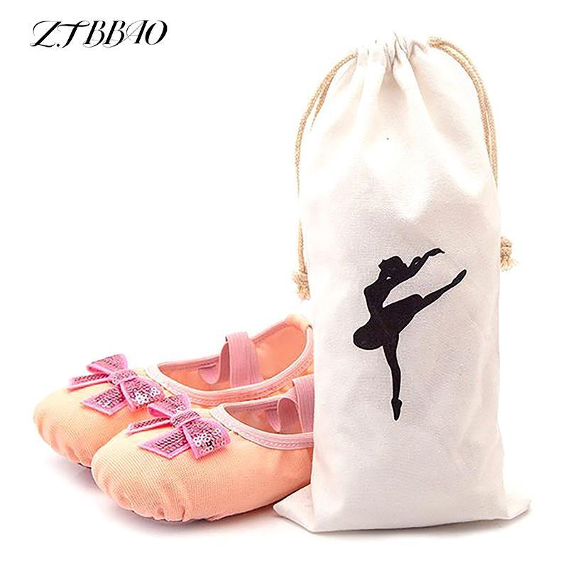 Bolsa de almacenamiento de zapatos de Ballet para niños, paquete de almacenamiento de objetos portátil, suministros de baile con doble cordón, gran capacidad