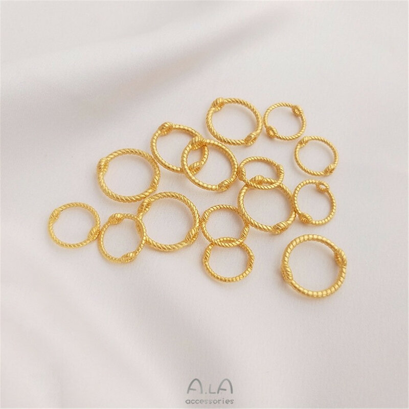 Vietnamese Strong Gold Placer Bead Ring Round Thread Bead Ring Handmade Diy Bracelet Jewelry Bead Ring Accessories K054