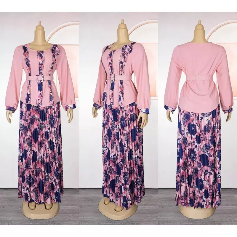 Plus Size afrykańskie eleganckie sukienki imprezowe dla kobiet 2024 nowa moda szyfonowa Maxi długa sukienka Kaftan suknia muzułmańska odzież damska