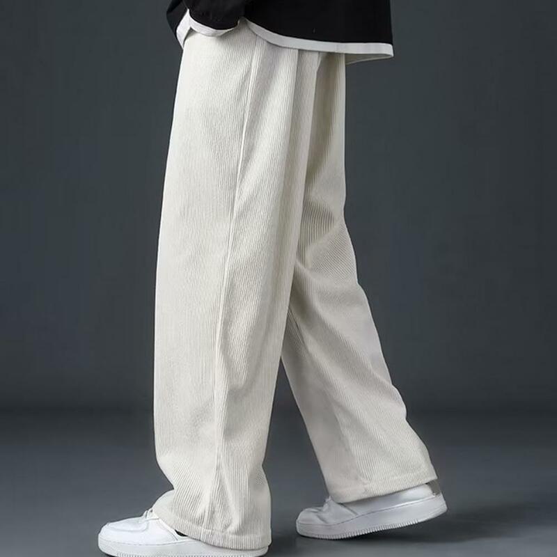 กางเกงวอร์มวอร์มสำหรับฤดูหนาวของผู้ชายกางเกงผ้ากำมะหยี่หนาเอวยางยืดขากว้างกางเกงกีฬานุ่มมีกระเป๋า