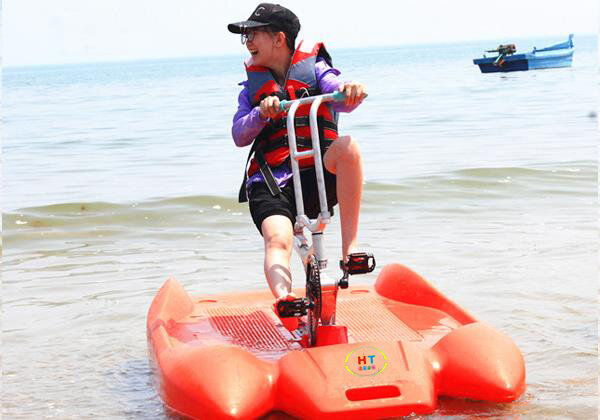 Bicicleta de agua de plástico para 2 personas, juego deportivo para parque al aire libre, Pedal de ciclo Dolphin, ejercicio acuático para adultos