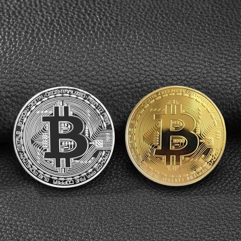 Moneda de Bitcoin chapada en oro, recuerdo creativo de 1 piezas, moneda física coleccionable de oro BTC, colección de arte, regalo conmemorativo físico