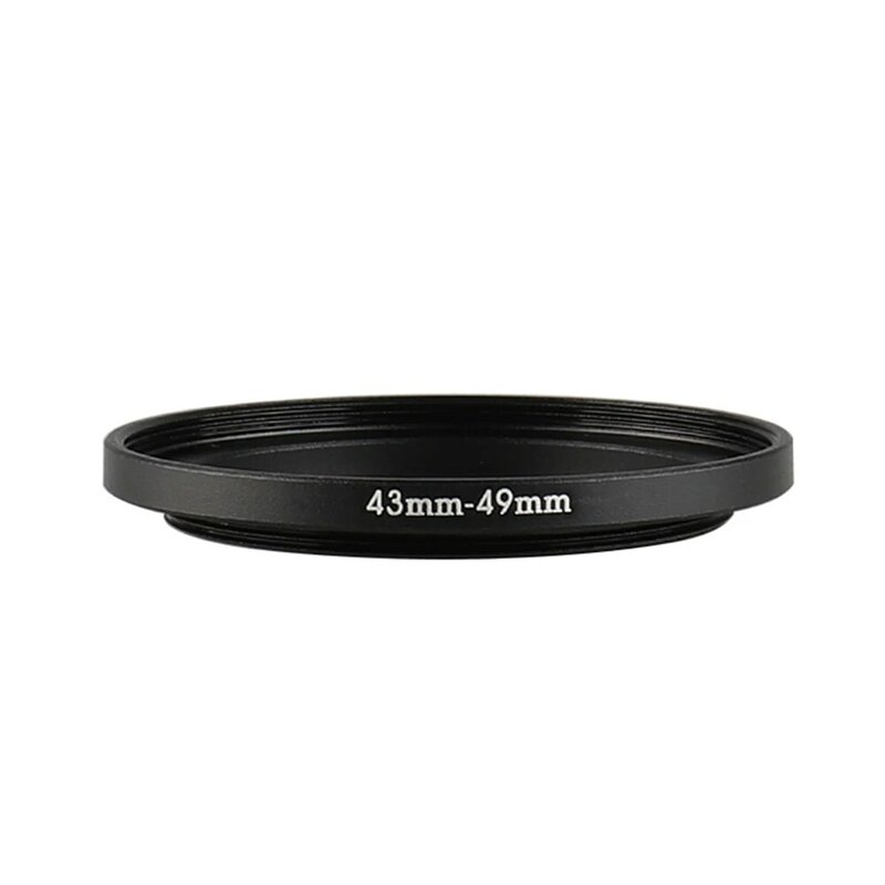 캐논 니콘 소니 DSLR 카메라 렌즈용 알루미늄 블랙 스텝 업 필터 링, 43mm-49mm 43-49mm 43-49mm 필터 어댑터 렌즈 어댑터