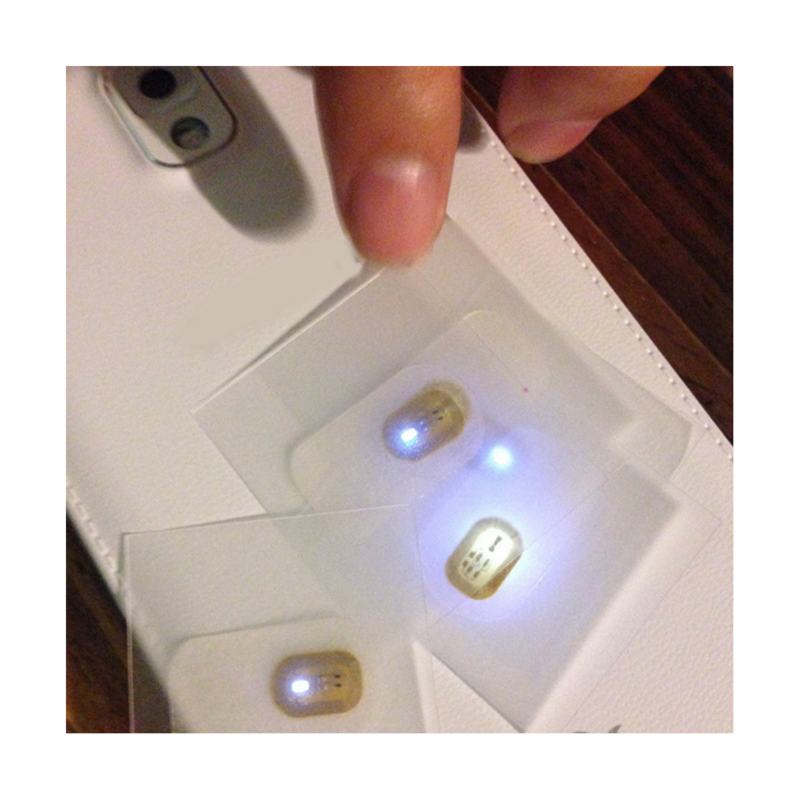 5Pcs NFC Flash Nail Sticker LED Bare Chip Intelligent Luminous Nail Lamp Nail Sticker Enhancement, White Light