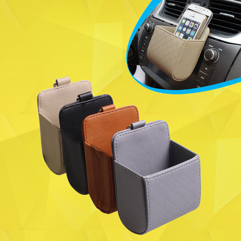 Grande Air Outlet Storage Bag, saco do telefone do carro, coleções, suprimentos interior do carro, 2pcs