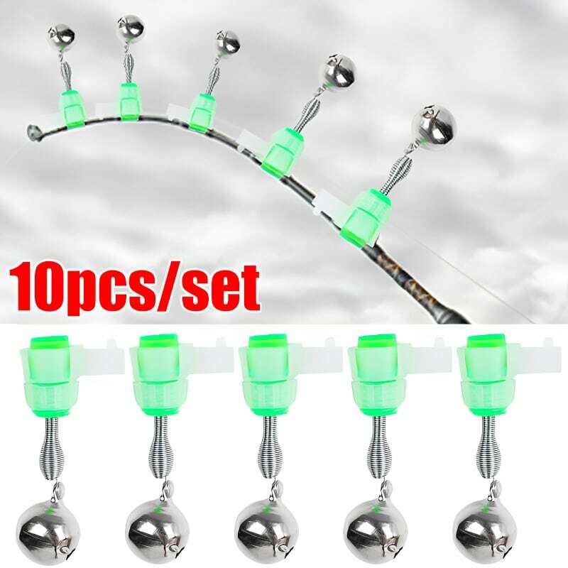5/10Pcs Single Bells Fishing Indicator Bait Alarm Loud Sound Alert Bell Clips Night Fishing Rod Bell Tackle Outdoor Fishing Bell