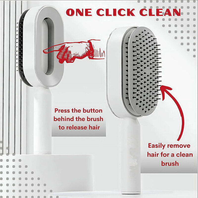 Self Cleaning Hair Brush for Women One-key Cleaning Hair Loss Airbag Massage Scalp Comb Anti-Static Hairbrush Dropshipping