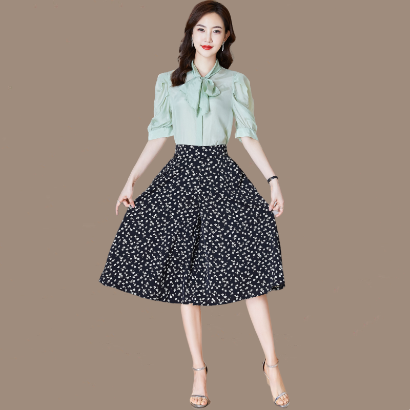 Summer Fashion Printing Wide Leg Pants Ladies Korean High Waist Straight Patchwork Pocket Women Clothing Comfortable Calf-Length