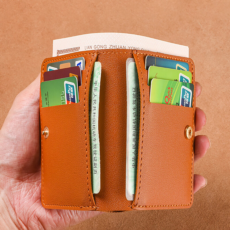 ISKYBOB damska wąski portfel z uchwytem na karty składana klamra mały portfel karta przenośny Bank pamięci prawo jazdy ultralekka torba 2023 nowość