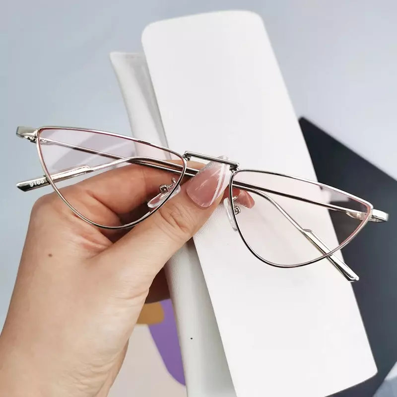 Okulary przeciwsłoneczne Cat Eye luksusowa marka designerska damskie metalowe trójkątne okulary przeciwsłoneczne modne damskie odcienie UV400 okulary oculos gafas de sol