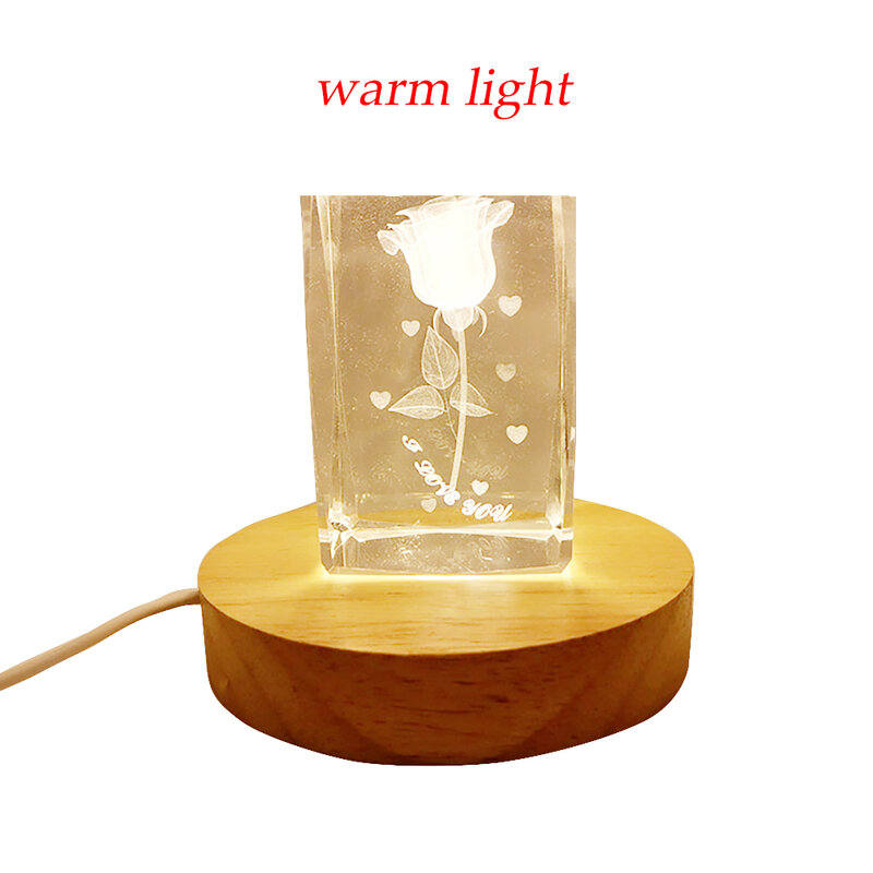 Base de luz LED giratoria de madera, soporte de lámpara con Control remoto, recargable, adorno artístico, 1 piezas