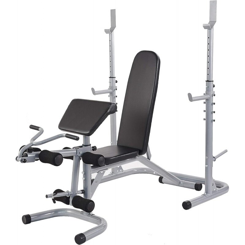 Многофункциональная тренировочная станция BalanceFrom RS 60, регулируемая Олимпийская скамейка для тренировок со стойкой для приседаний, удлинение ног, скручивающая скамейка