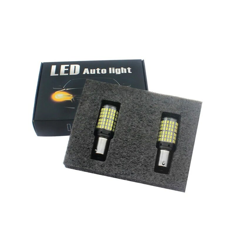 2pcs 1156 BA15S P21W BAU15S PY21W 7440 W21W P21/5W 1157 BAY15D 7443 3157 LED Bulbs 144smd CanBus Lamp Reverse Turn Signal Light