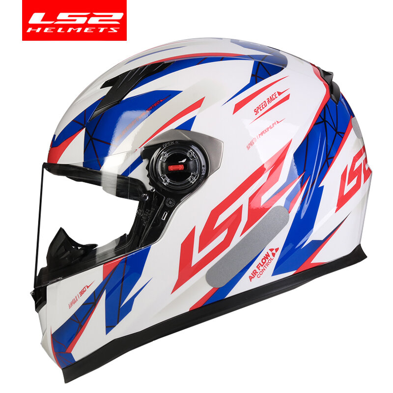Полнолицевой мотоциклетный шлем LS2 FF358, высококачественный шлем ls2 с флагом Бразилии, мотоциклетный шлем, одобрено ЕС, без насоса