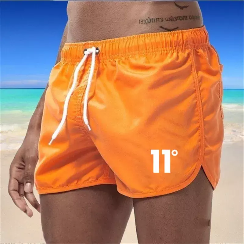 Men's swimwear shorts, casual breathable beach shorts, sexy fitness men's shorts, summer swimming vest, bath casual shorts