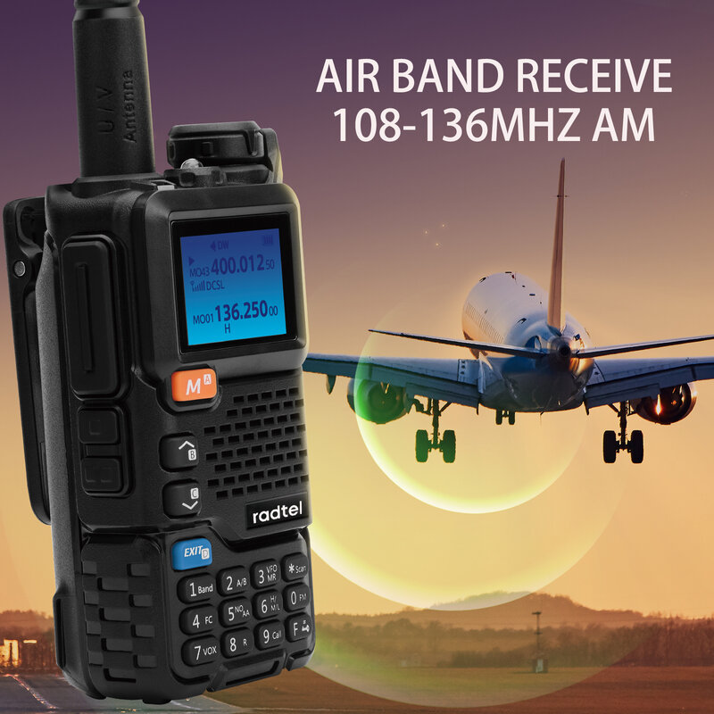 Radtel-walkie-talkie portátil de banda de aire RT-600, Radio Am Fm bidireccional, conmutador, estación VHF, receptor K5, juego inalámbrico Ham de largo alcance