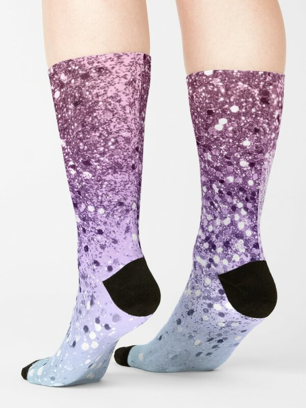 Unicorn Girls Glitter #6 (2019 Version - Faux Glitter) #shiny #pastel #decor #art Socks Soccer socks aesthetic Men Socks Women's