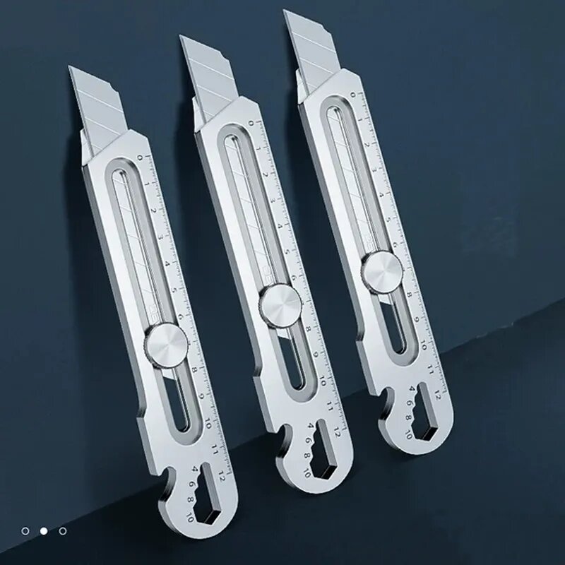 6 In 1 Knife Retractable 칼 Box Cutter Heavy Duty Multifunctional Stationery нож 18MM/25MM Stainless Steel Utility Knife Supplies