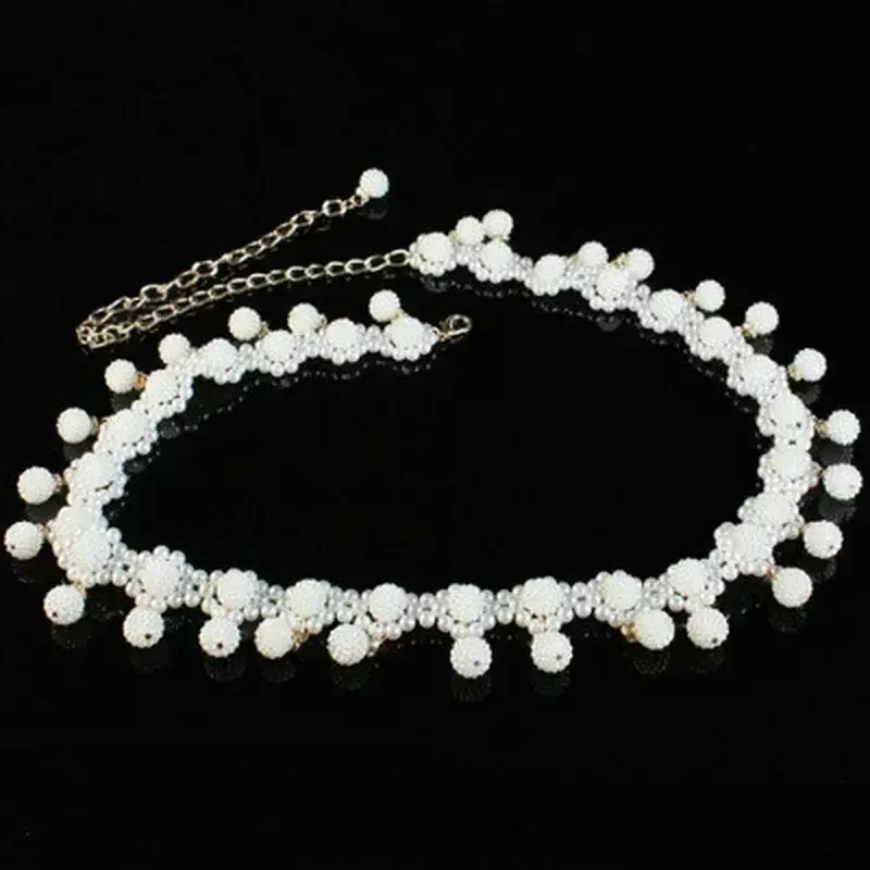 Elegante nappa catena in vita da donna danza del ventre tessitura ciondolo perla prestazioni abbigliamento arredamento cintura di design accessori regali