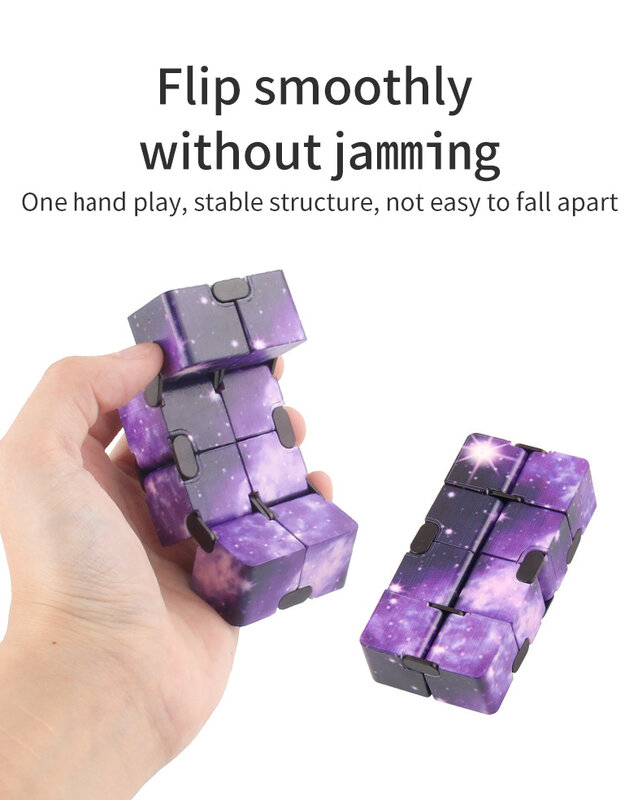 Mainan kubus sensor Fidget persegi 9 gaya langit berbintang mainan ujung jari kubus penghilang stres persegi untuk anak-anak dan dewasa