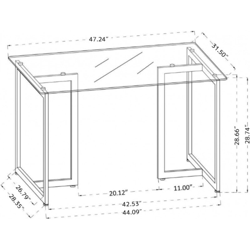Esstisch für 4 Personen, moderne rechteckige Glasplatte und 4 Esszimmers tühle für kleine Räume Apartment zimmer (blau)